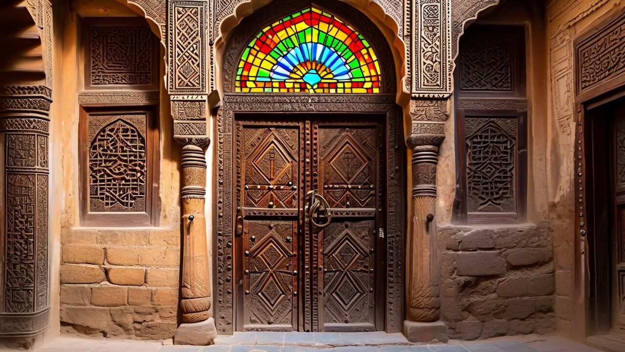 Traditional Yemeni Carved Door